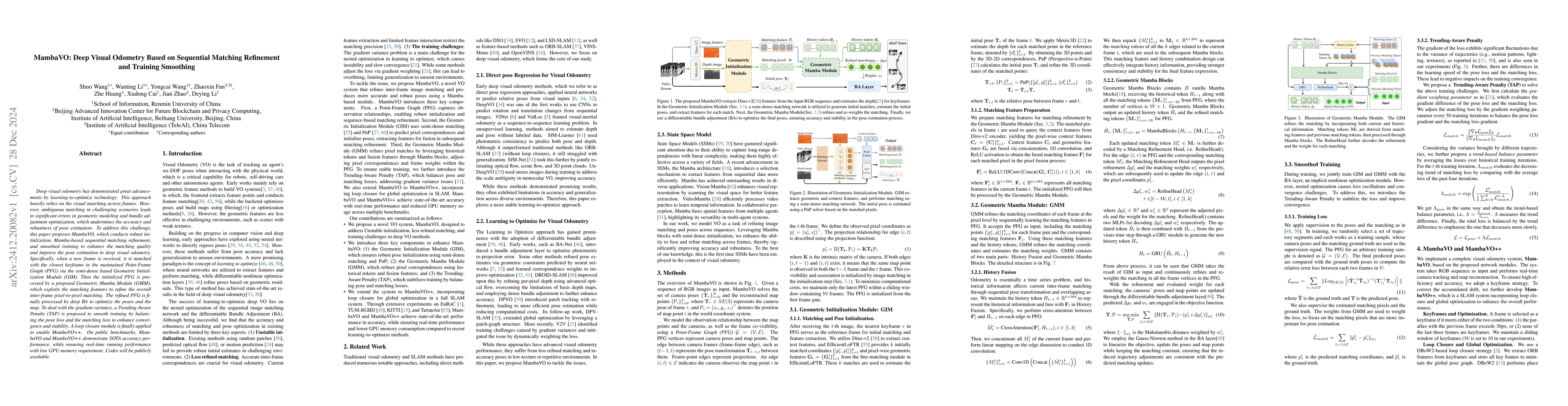 Thumbnail for MambaVO: Deep Visual Odometry Based on Sequential Matching Refinement
  and Training Smoothing