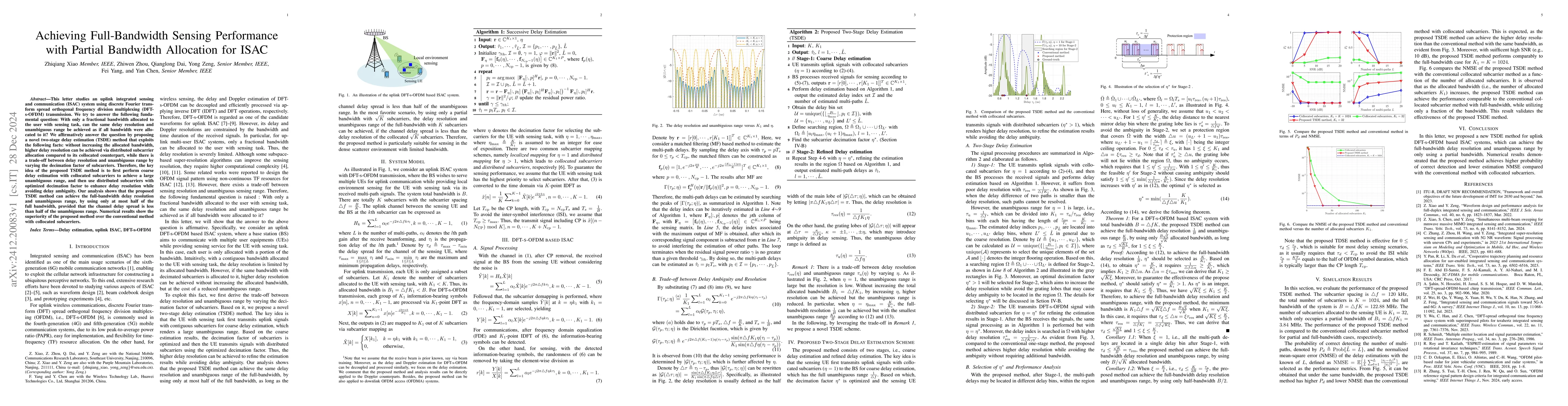 Thumbnail for Achieving Full-Bandwidth Sensing Performance with Partial Bandwidth
  Allocation for ISAC