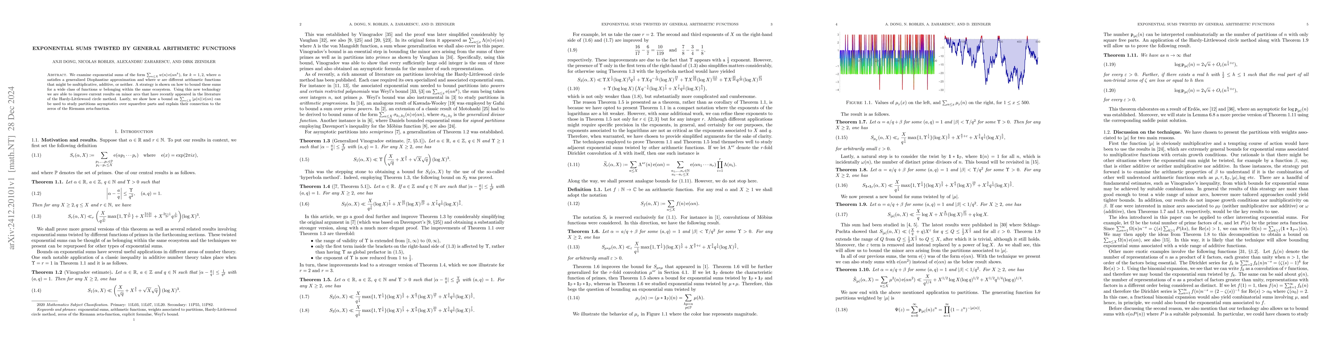Thumbnail for Exponential sums twisted by general arithmetic functions
