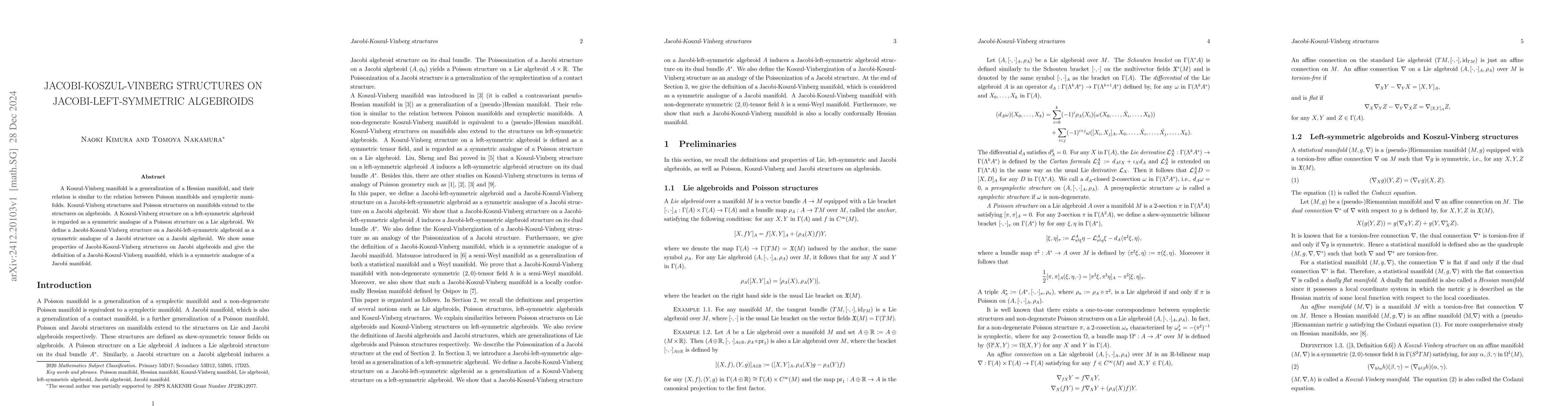 Thumbnail for Jacobi-Koszul-Vinberg structures on Jacobi-left-symmetric algebroids