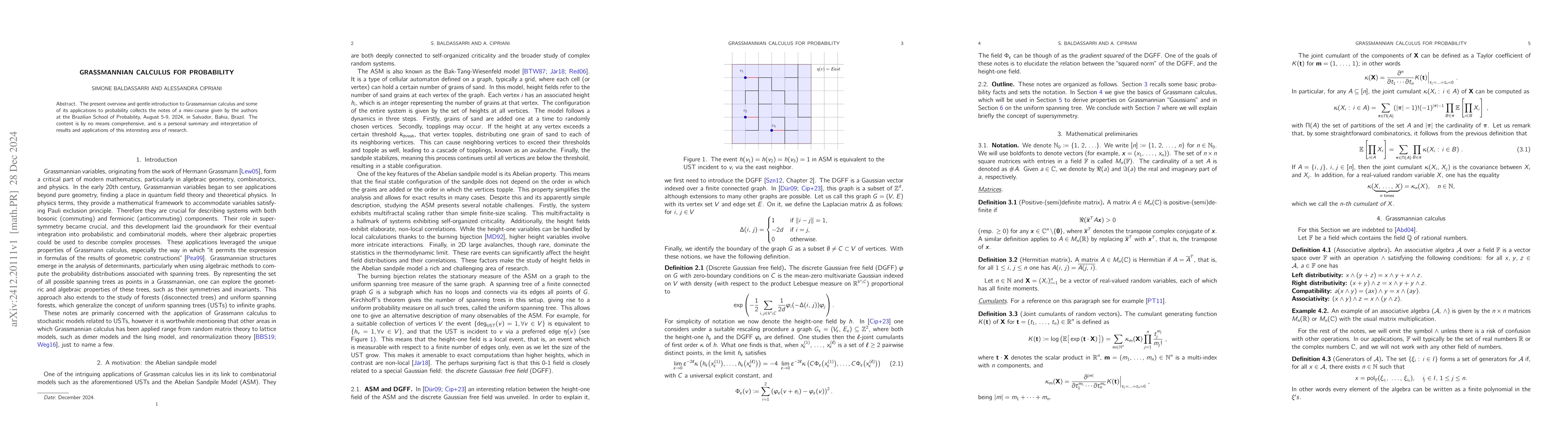 Thumbnail for Grassmannian calculus for probability