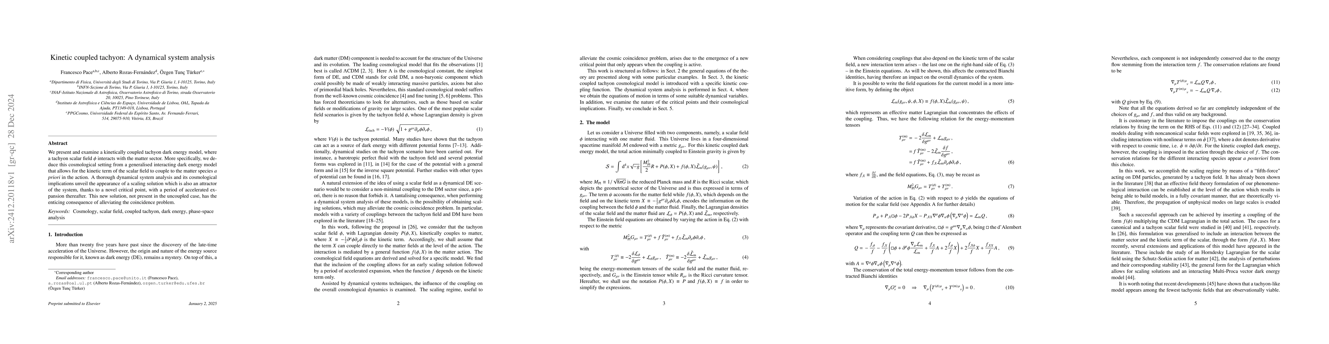 Thumbnail for Kinetic coupled tachyon: A dynamical system analysis