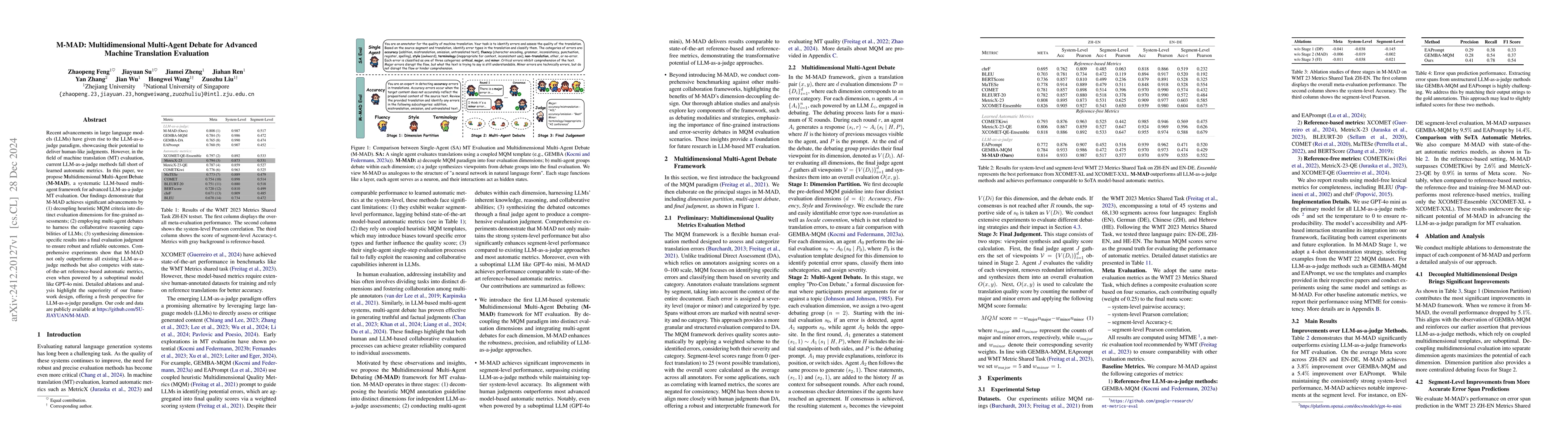 Thumbnail for M-MAD: Multidimensional Multi-Agent Debate Framework for Fine-grained
  Machine Translation Evaluation