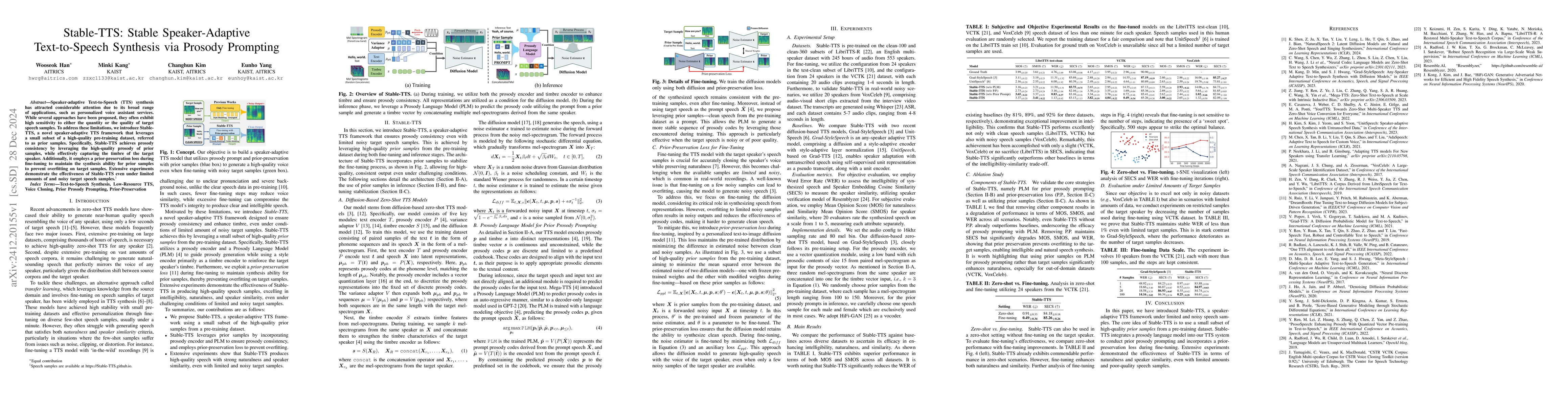 Thumbnail for Stable-TTS: Stable Speaker-Adaptive Text-to-Speech Synthesis via Prosody
  Prompting