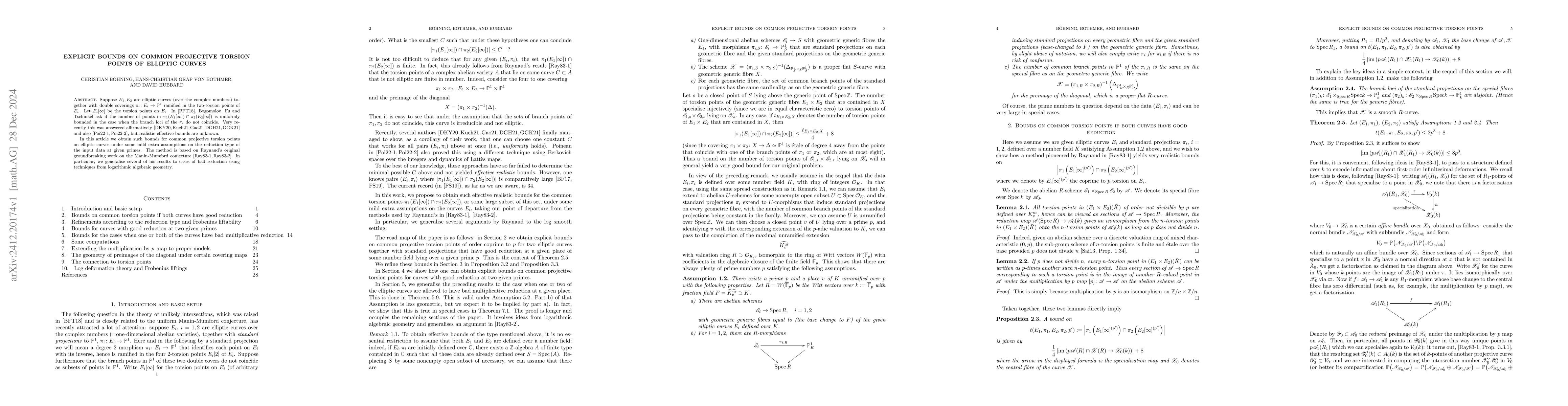Thumbnail for Explicit bounds on common projective torsion points of elliptic curves