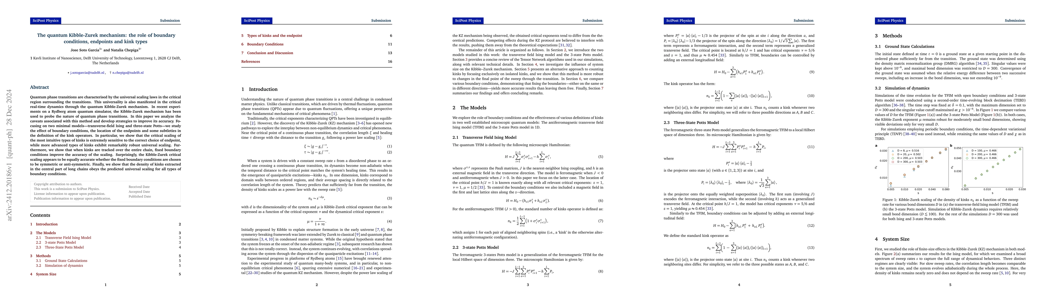 Thumbnail for The quantum Kibble-Zurek mechanism: the role of boundary conditions,
  endpoints and kink types