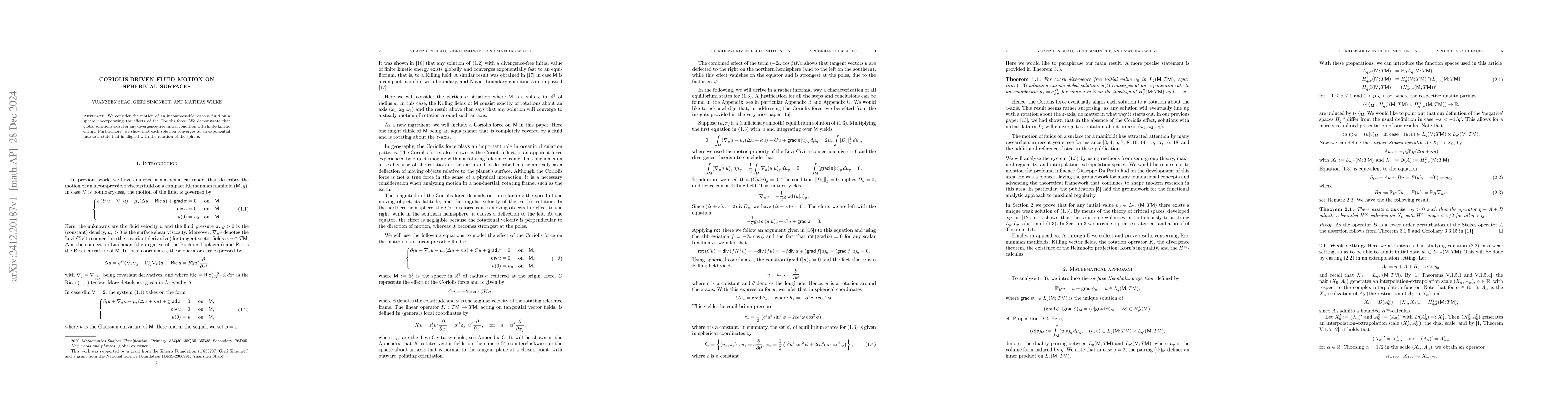 Thumbnail for Coriolis-driven fluid motion on spherical surfaces