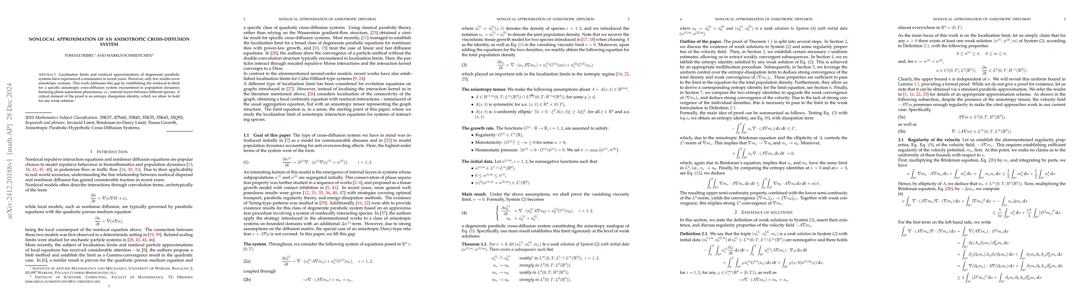 Thumbnail for Nonlocal approximation of an anisotropic cross-diffusion system