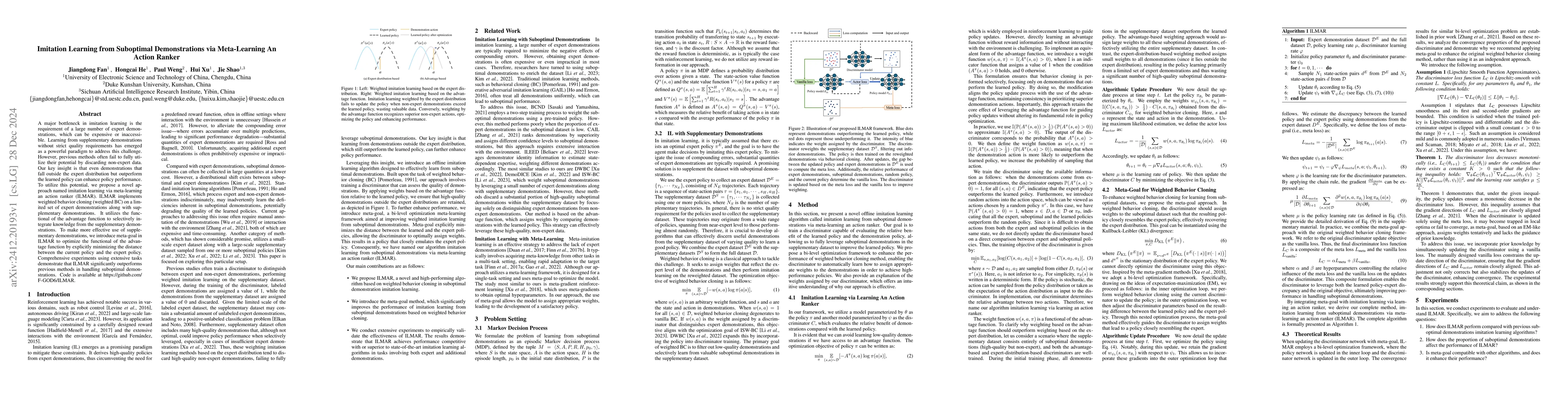Thumbnail for Imitation Learning from Suboptimal Demonstrations via Meta-Learning An
  Action Ranker