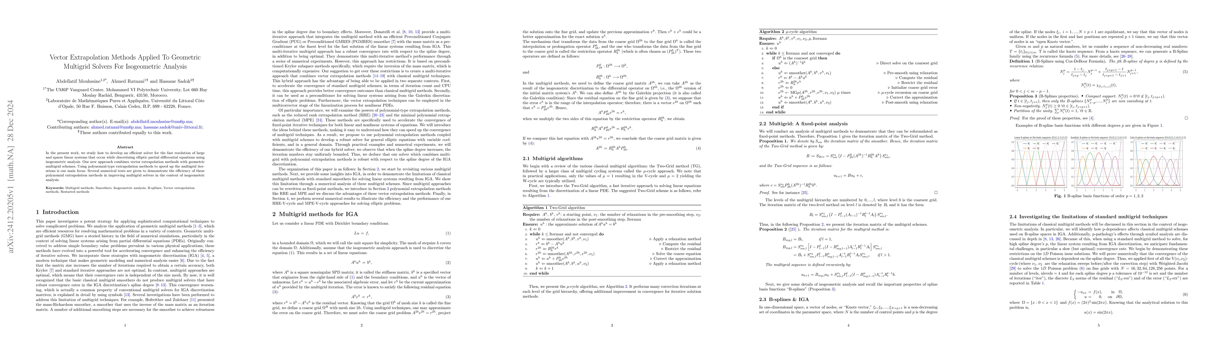 Thumbnail for Vector Extrapolation Methods Applied To Geometric Multigrid Solvers For
  Isogeometric Analysis