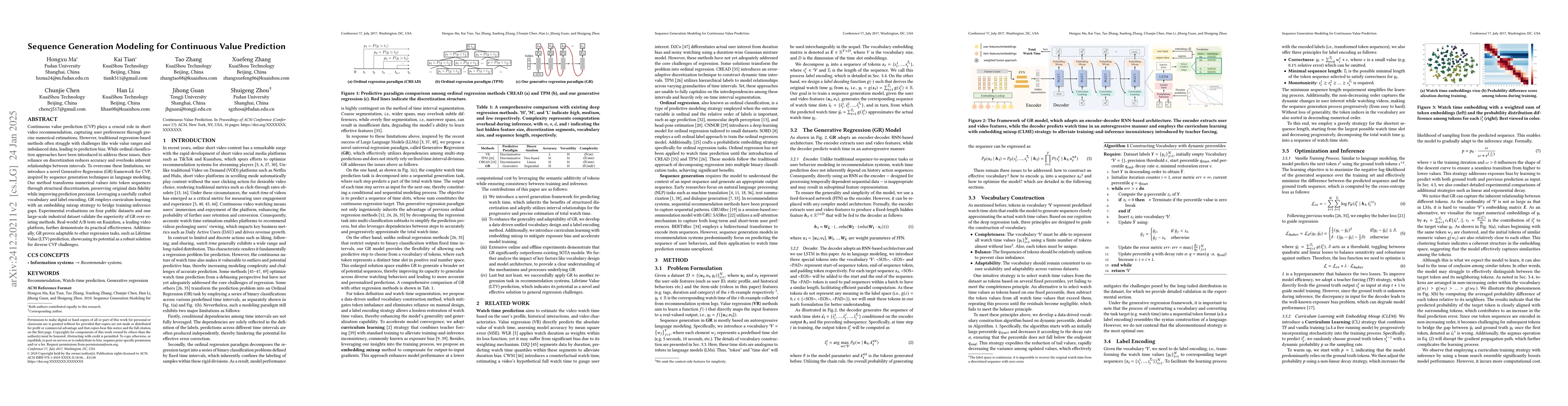 Thumbnail for Generative Regression Based Watch Time Prediction for Video
  Recommendation: Model and Performance