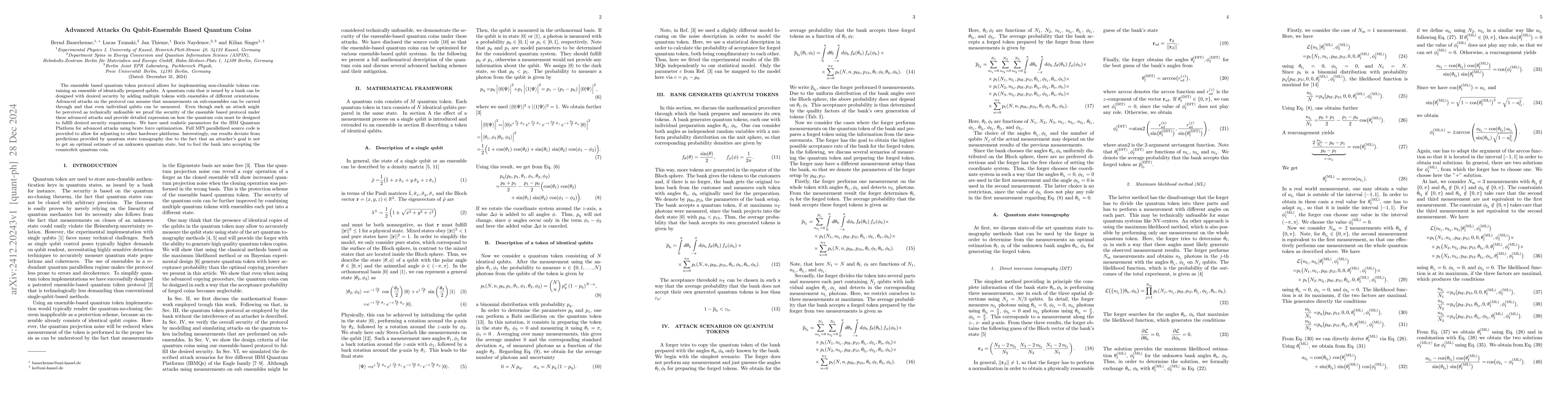 Thumbnail for Advanced Attacks On Qubit-Ensemble Based Quantum Coins
