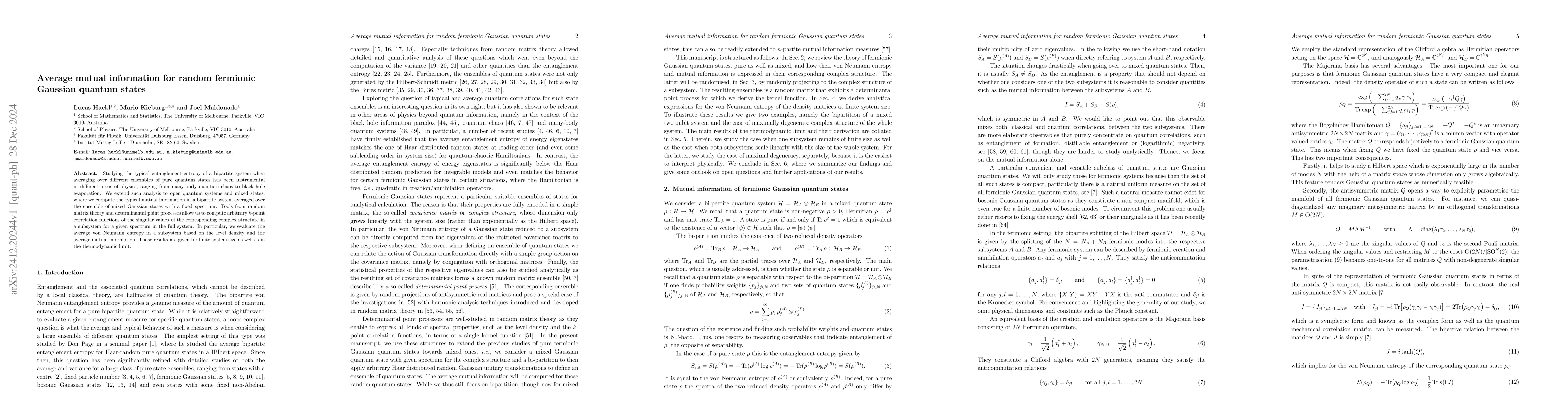 Thumbnail for Average mutual information for random fermionic Gaussian quantum states