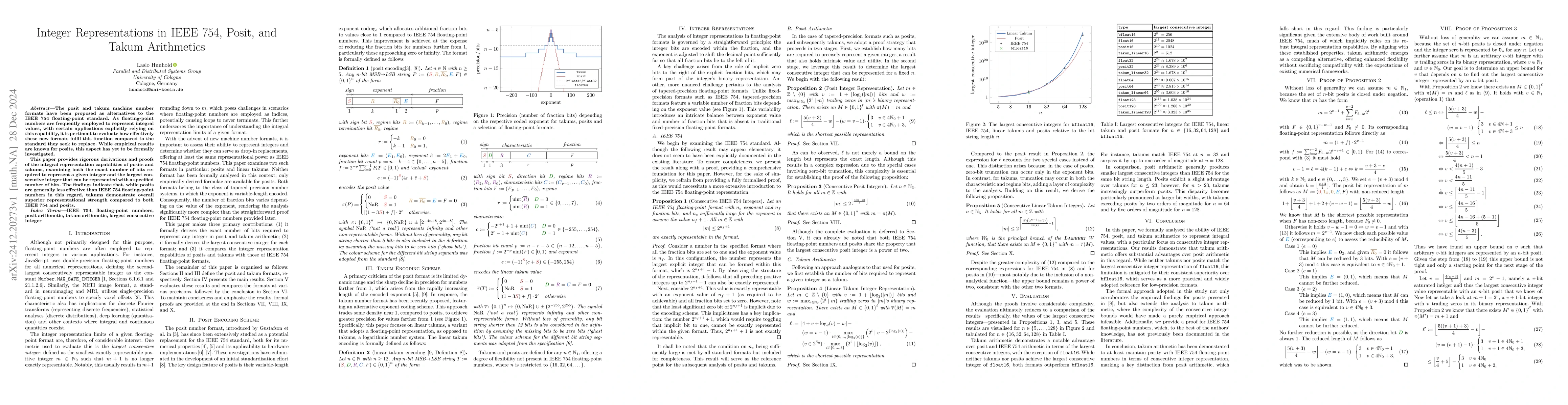 Thumbnail for Integer Representations in IEEE 754, Posit, and Takum Arithmetics