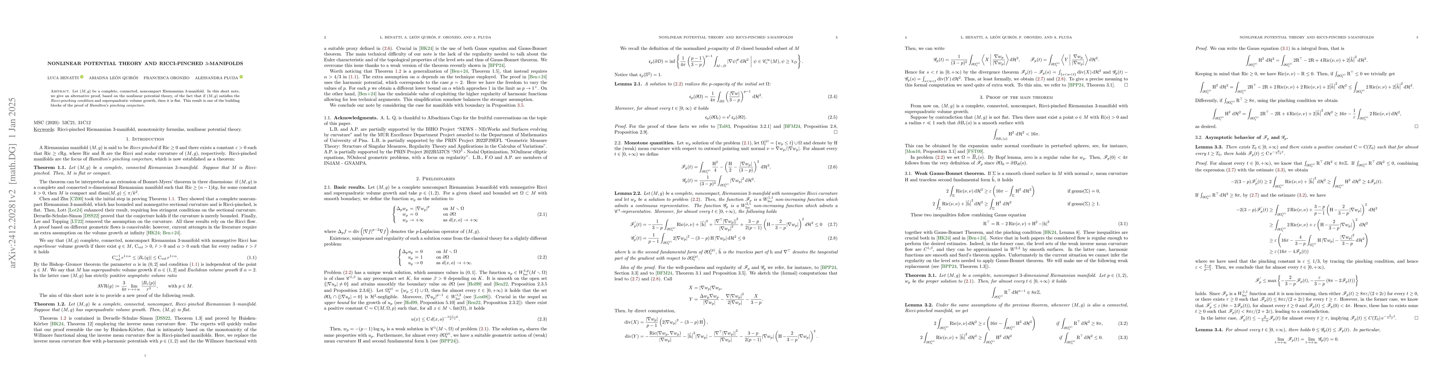 Thumbnail for Nonlinear potenrial theory and Ricci-pinched 3-manifolds