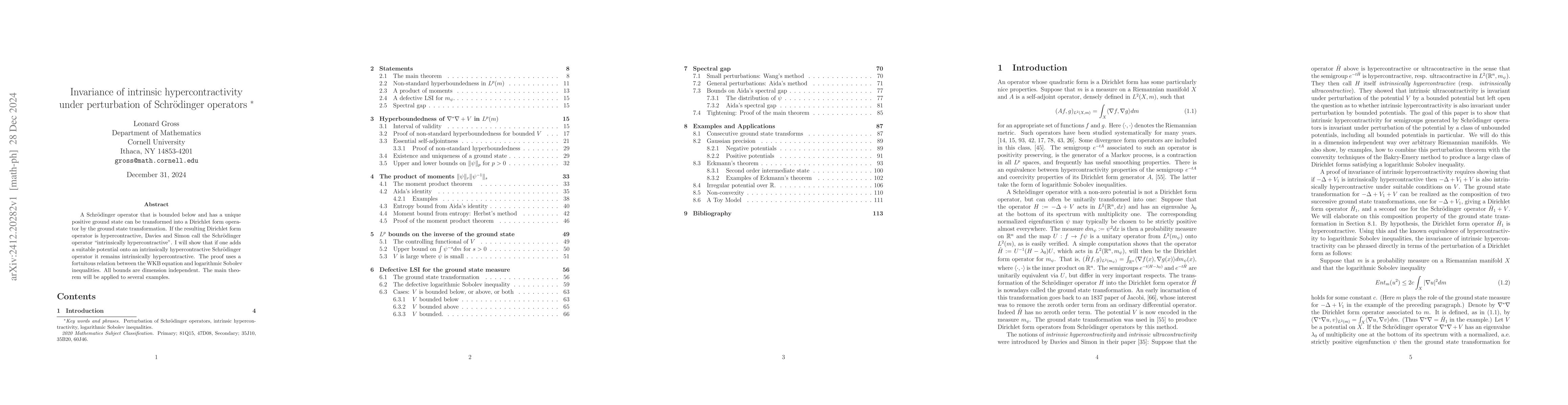Thumbnail for Invariance of intrinsic hypercontractivity under perturbation of
  Schrödinger operators