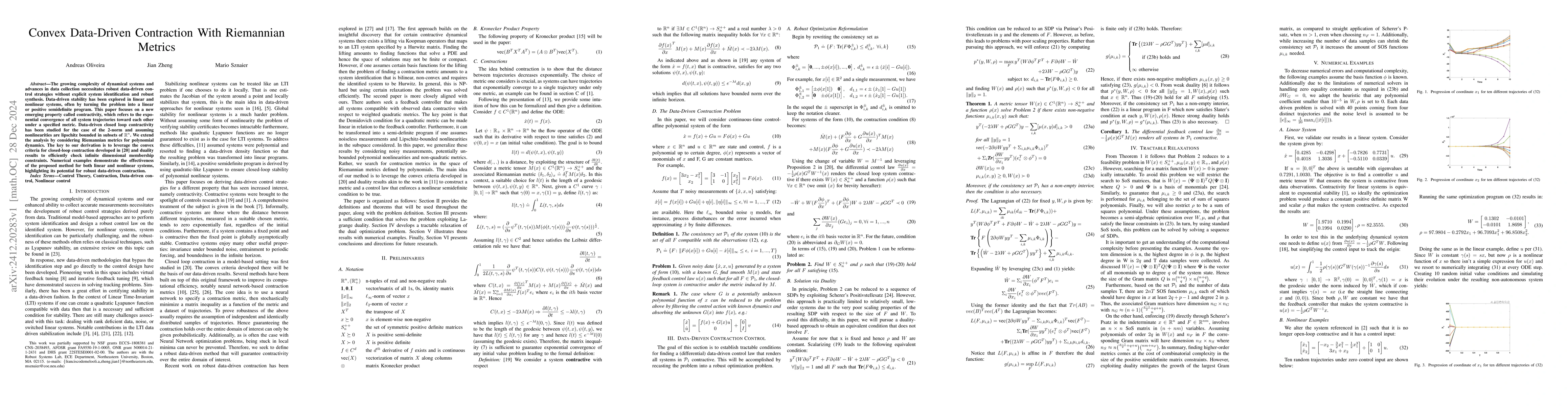 Thumbnail for Convex Data-Driven Contraction With Riemannian Metrics