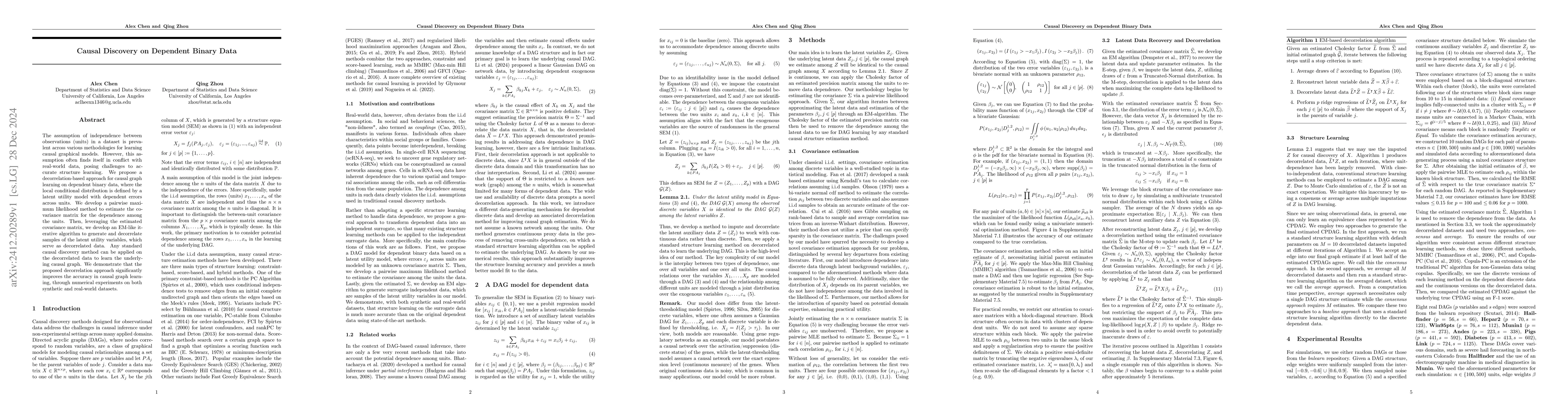 Thumbnail for Causal Discovery on Dependent Binary Data