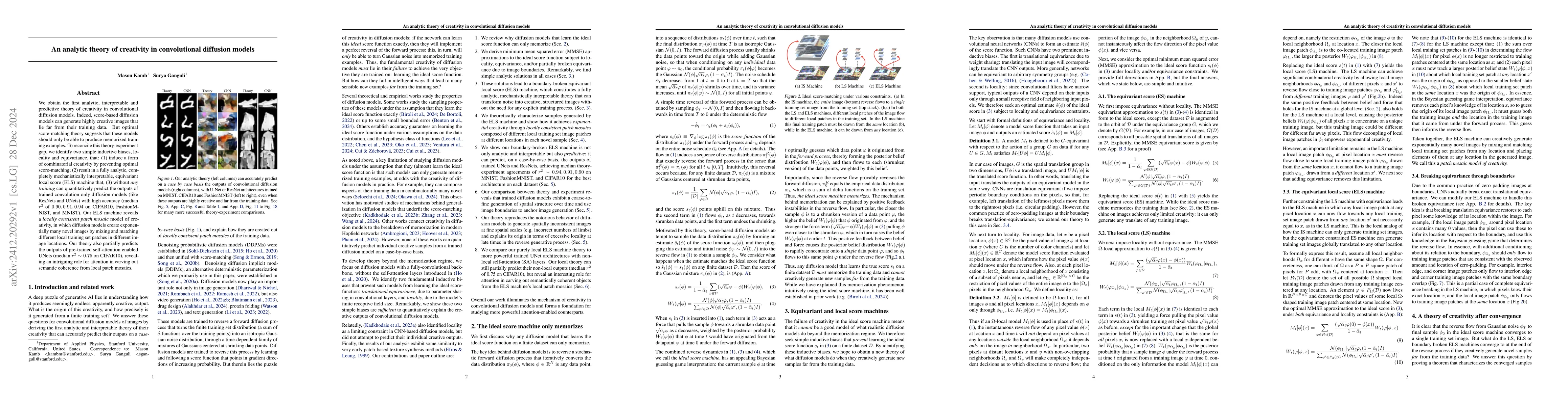 Thumbnail for An analytic theory of creativity in convolutional diffusion models