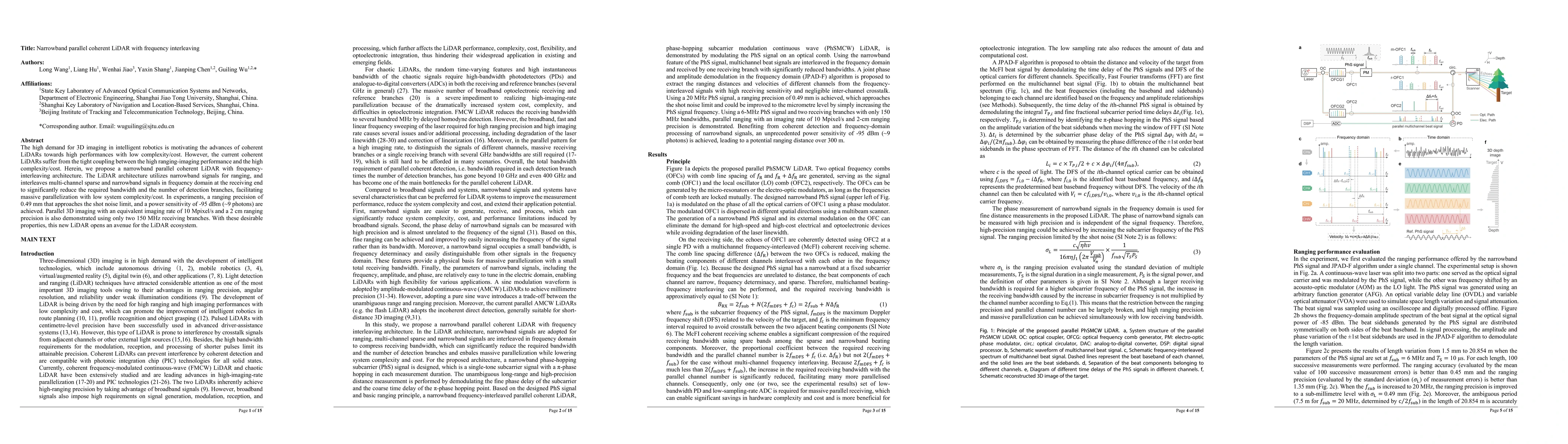 Thumbnail for Narrowband parallel coherent LiDAR with frequency interleaving