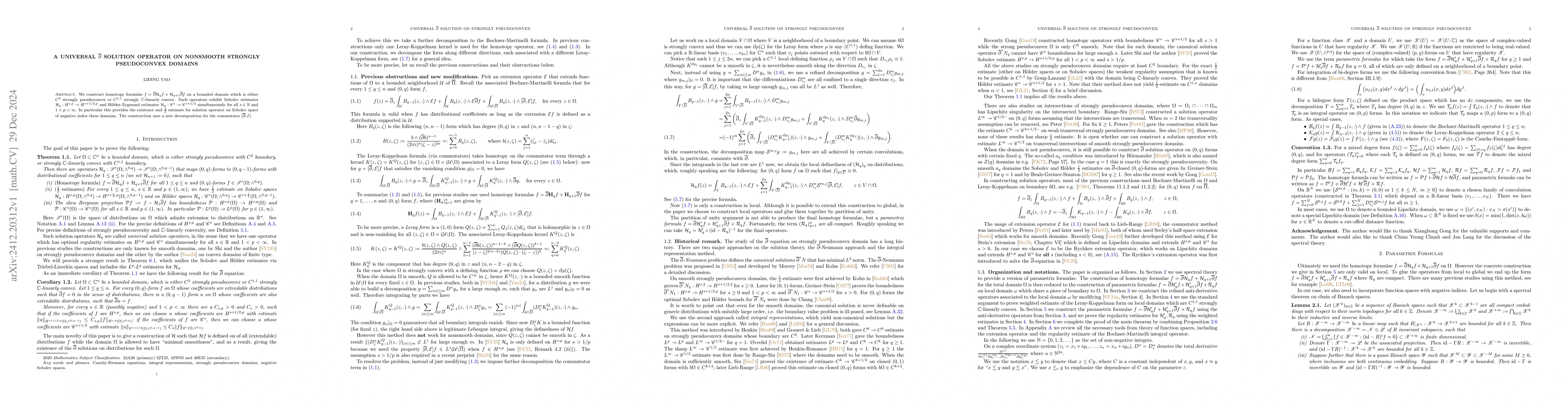 Thumbnail for A universal $\overline\partial$ solution operator on nonsmooth strongly
  pseudoconvex domains