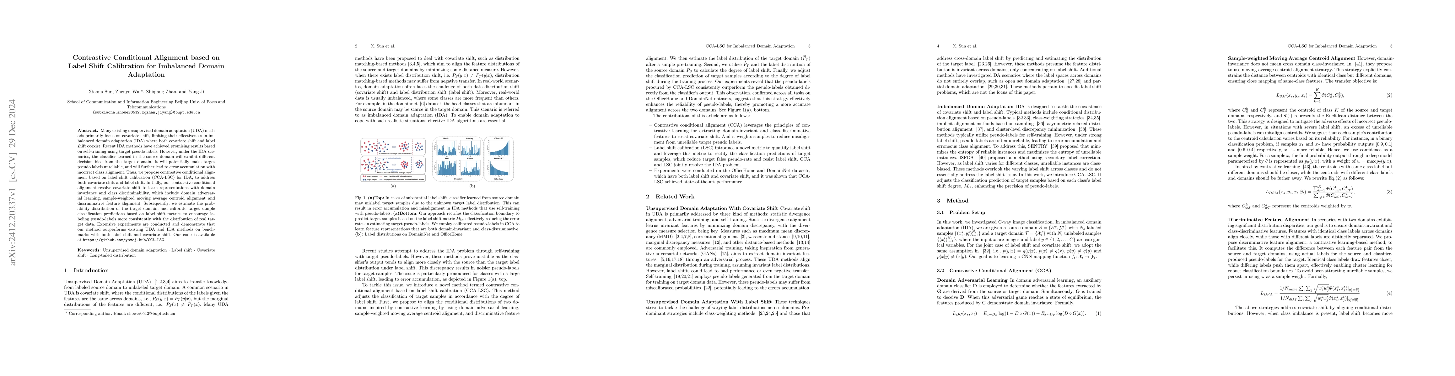Thumbnail for Contrastive Conditional Alignment based on Label Shift Calibration for
  Imbalanced Domain Adaptation