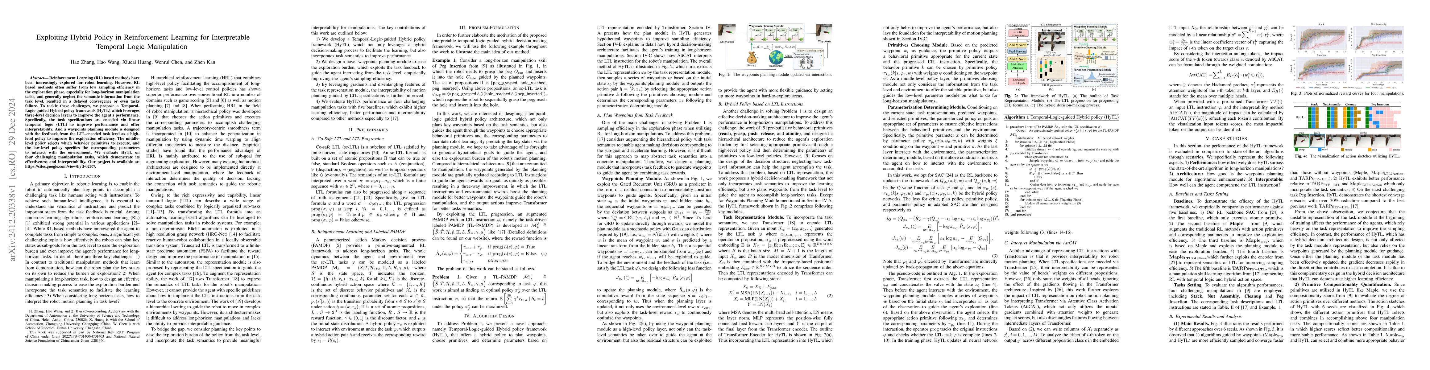 Thumbnail for Exploiting Hybrid Policy in Reinforcement Learning for Interpretable
  Temporal Logic Manipulation