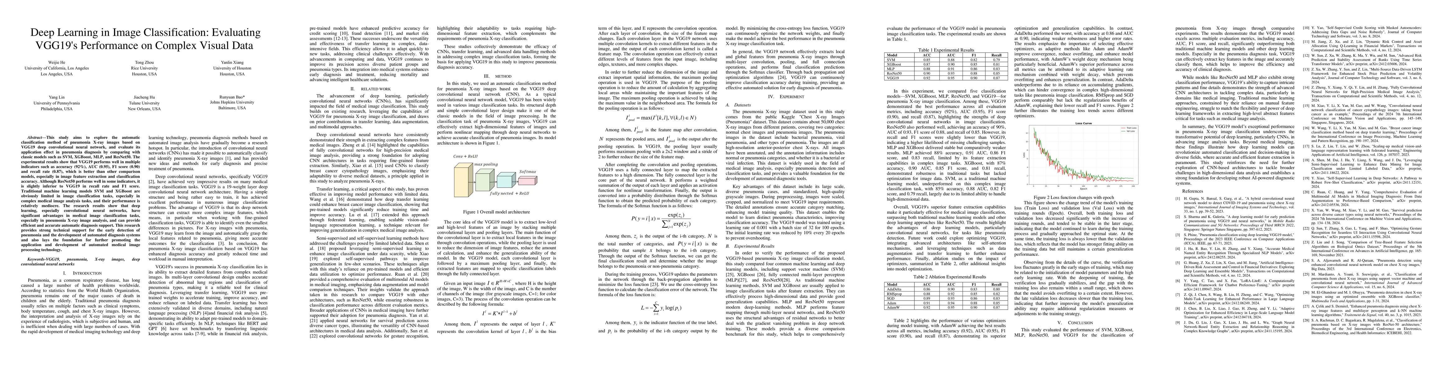 Thumbnail for Deep Learning in Image Classification: Evaluating VGG19's Performance on
  Complex Visual Data