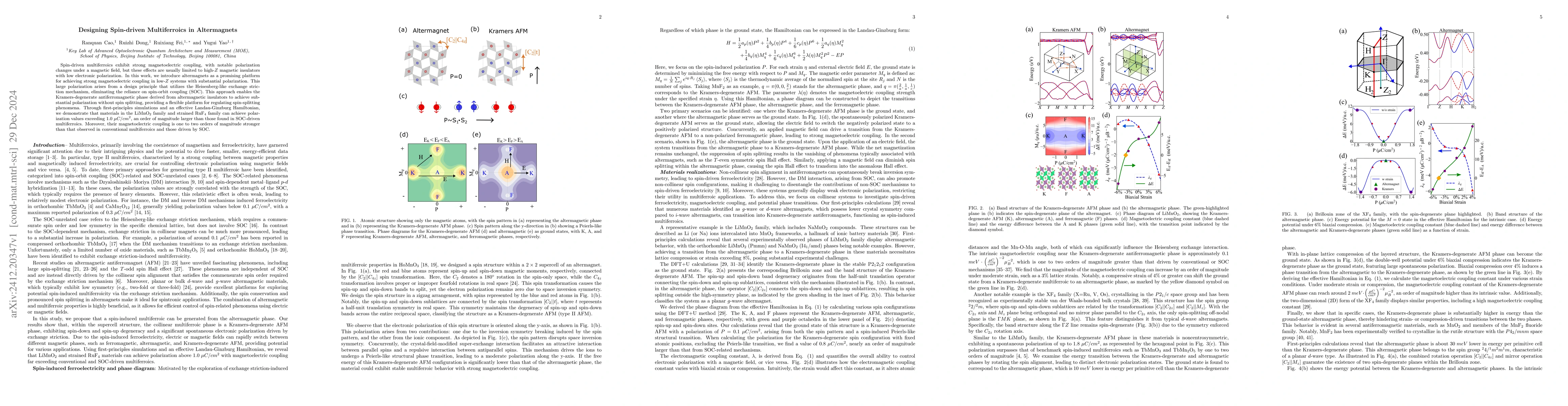 Thumbnail for Designing Spin-driven Multiferroics in Altermagnets