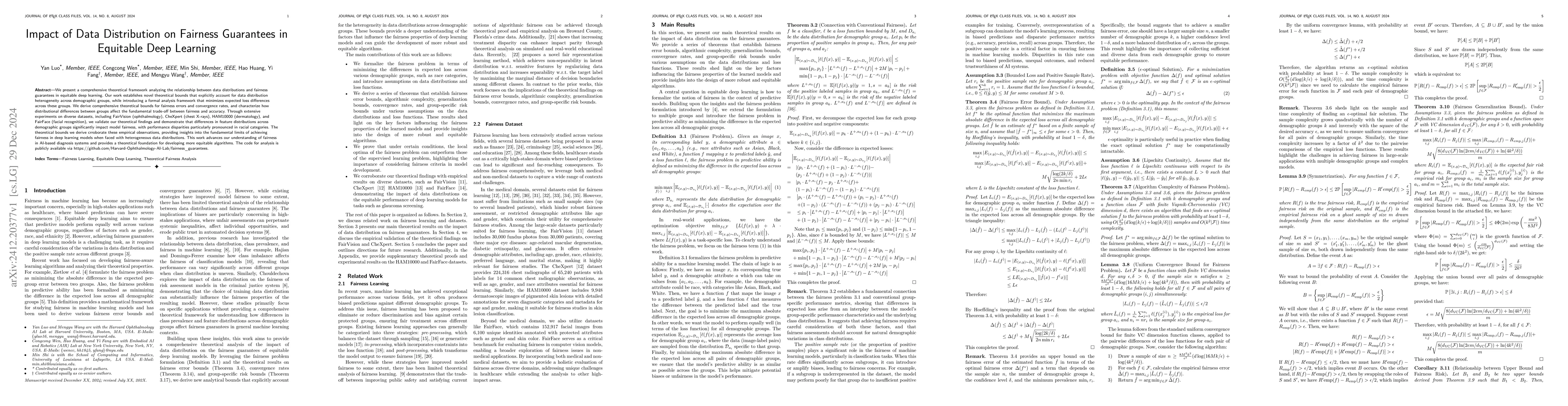 Thumbnail for Impact of Data Distribution on Fairness Guarantees in Equitable Deep
  Learning