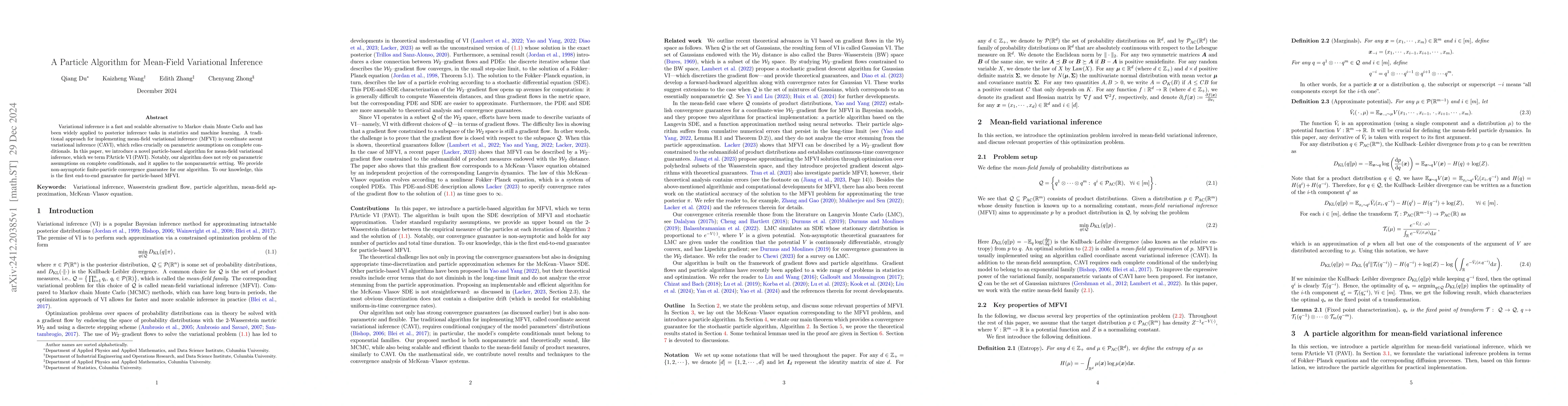 Thumbnail for A Particle Algorithm for Mean-Field Variational Inference