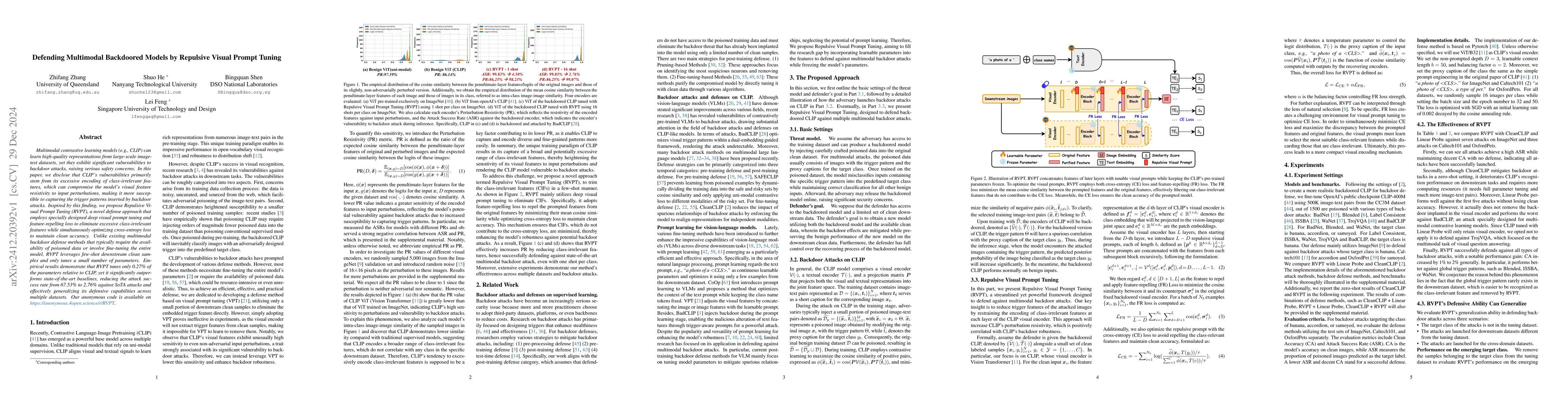 Thumbnail for Defending Multimodal Backdoored Models by Repulsive Visual Prompt Tuning