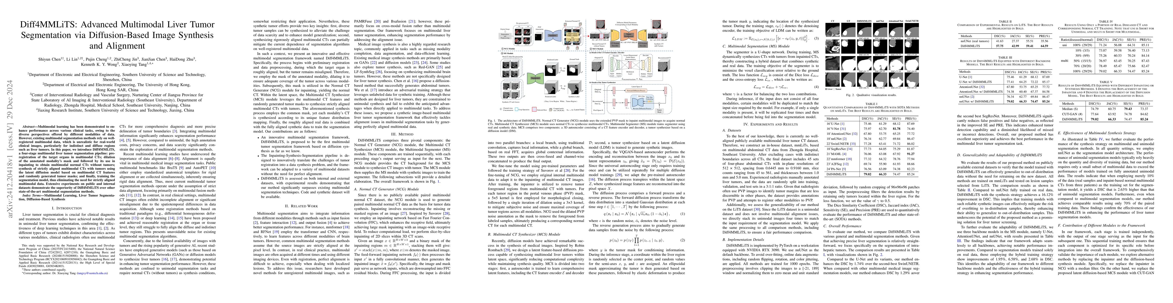 Thumbnail for Diff4MMLiTS: Advanced Multimodal Liver Tumor Segmentation via
  Diffusion-Based Image Synthesis and Alignment