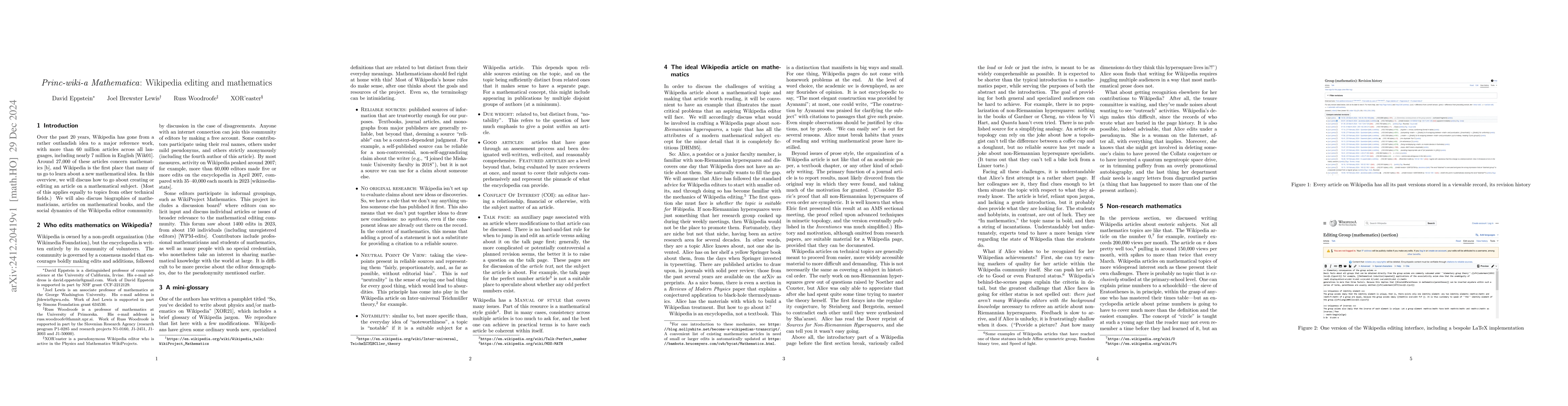 Thumbnail for Princ-wiki-a Mathematica: Wikipedia editing and mathematics