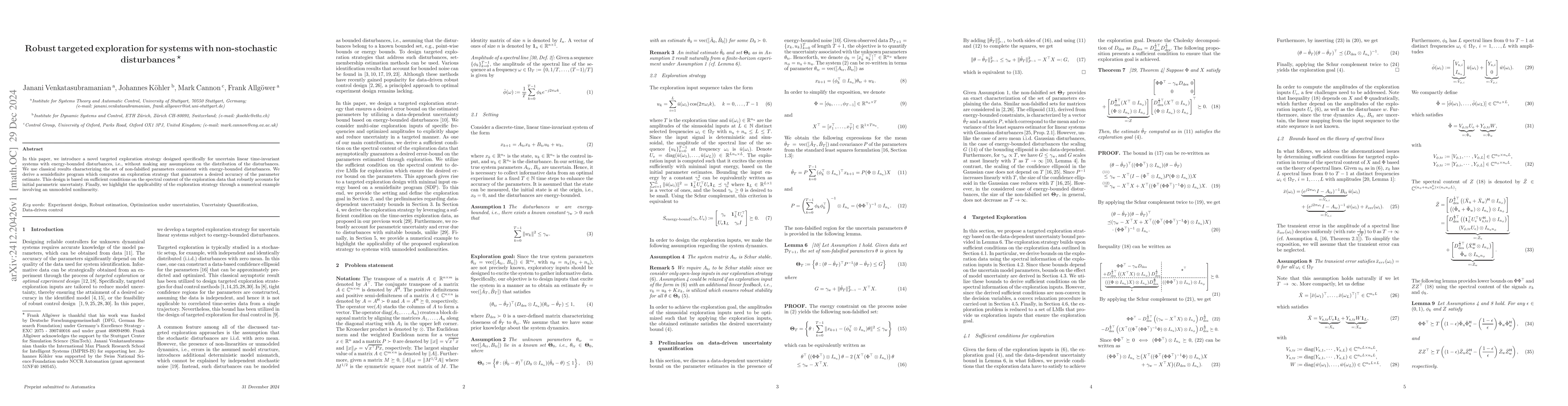 Thumbnail for Robust targeted exploration for systems with non-stochastic disturbances