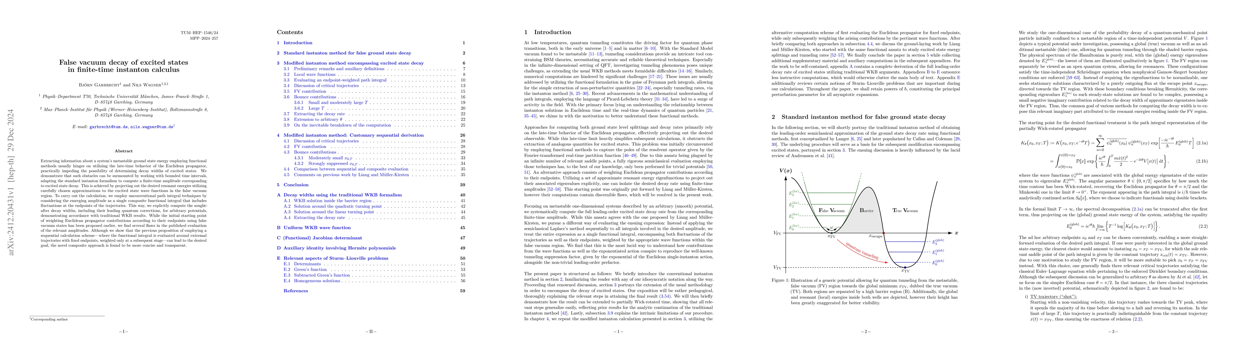 Thumbnail for False vacuum decay of excited states in finite-time instanton calculus