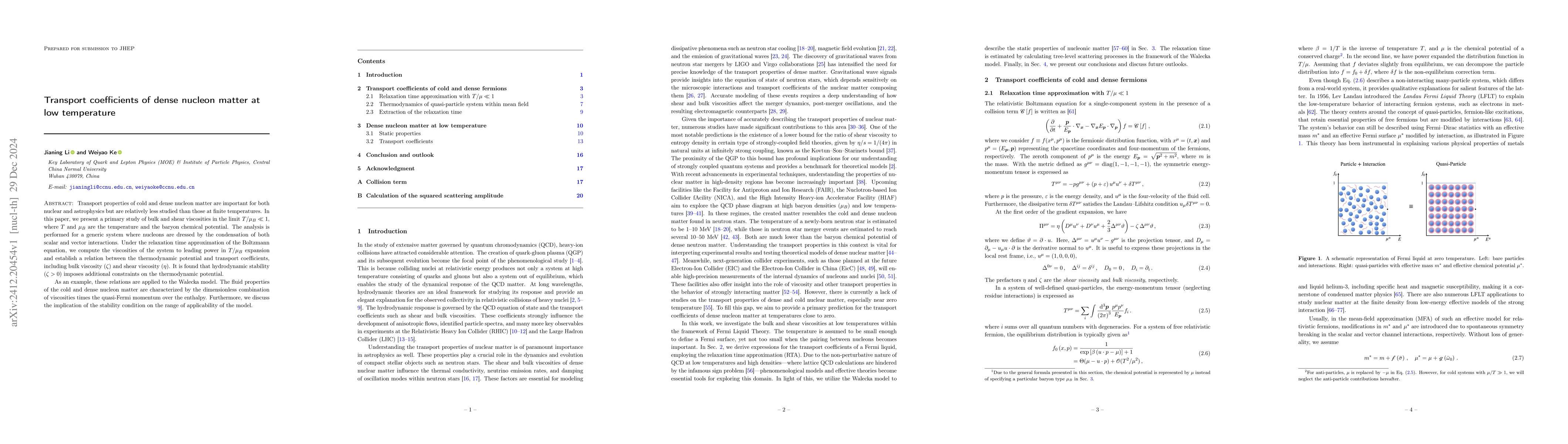 Thumbnail for Transport coefficients of dense nucleon matter at low temperature