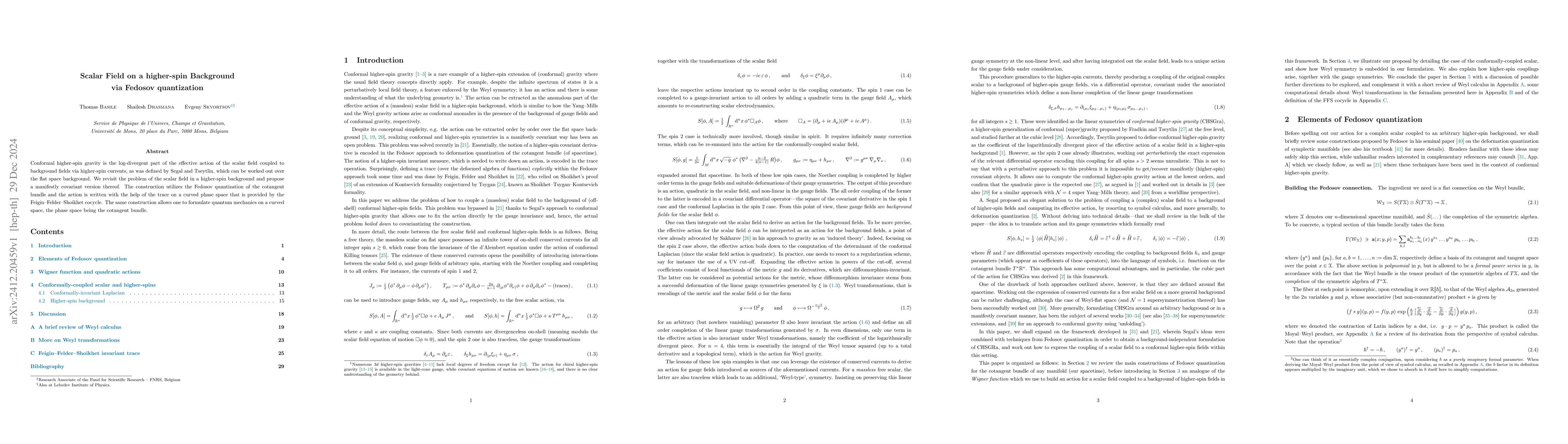 Thumbnail for Scalar Field on a higher-spin Background via Fedosov quantization