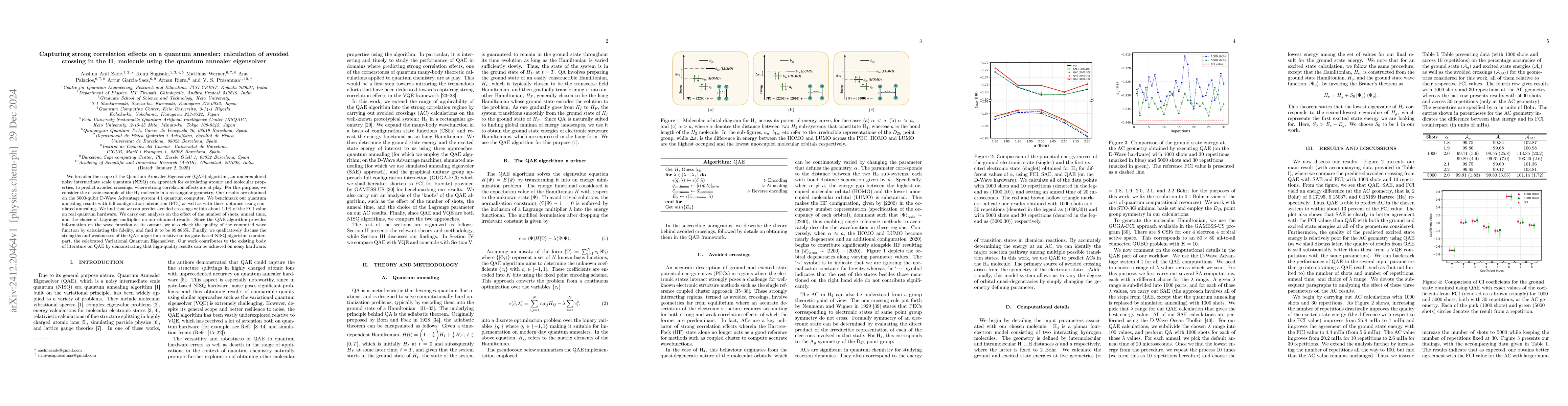 Thumbnail for Capturing strong correlation effects on a quantum annealer: calculation
  of avoided crossing in the H$_4$ molecule using the quantum annealer
  eigensolver