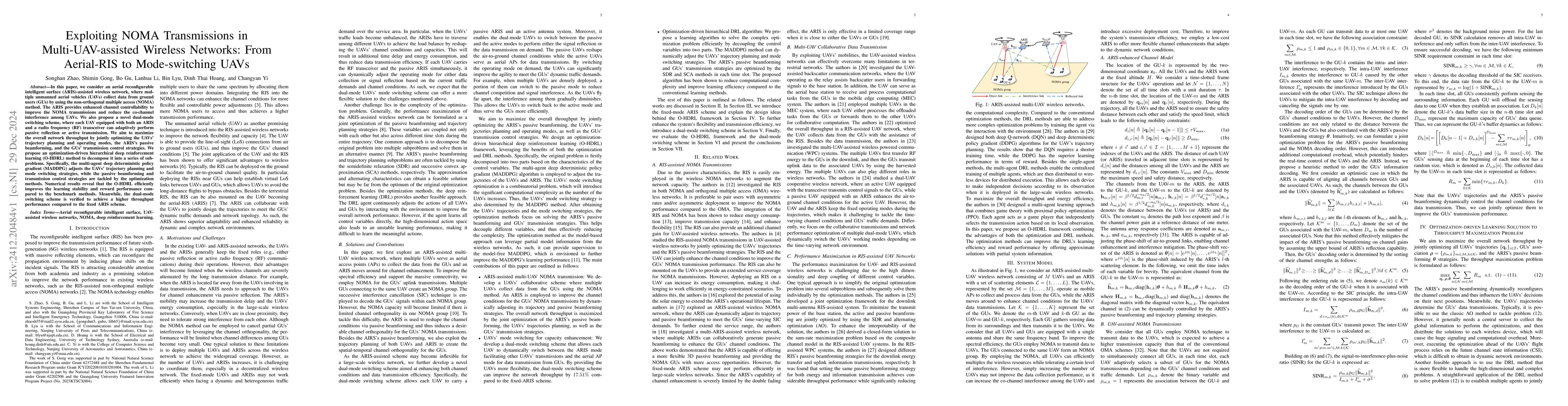Thumbnail for Exploiting NOMA Transmissions in Multi-UAV-assisted Wireless Networks:
  From Aerial-RIS to Mode-switching UAVs