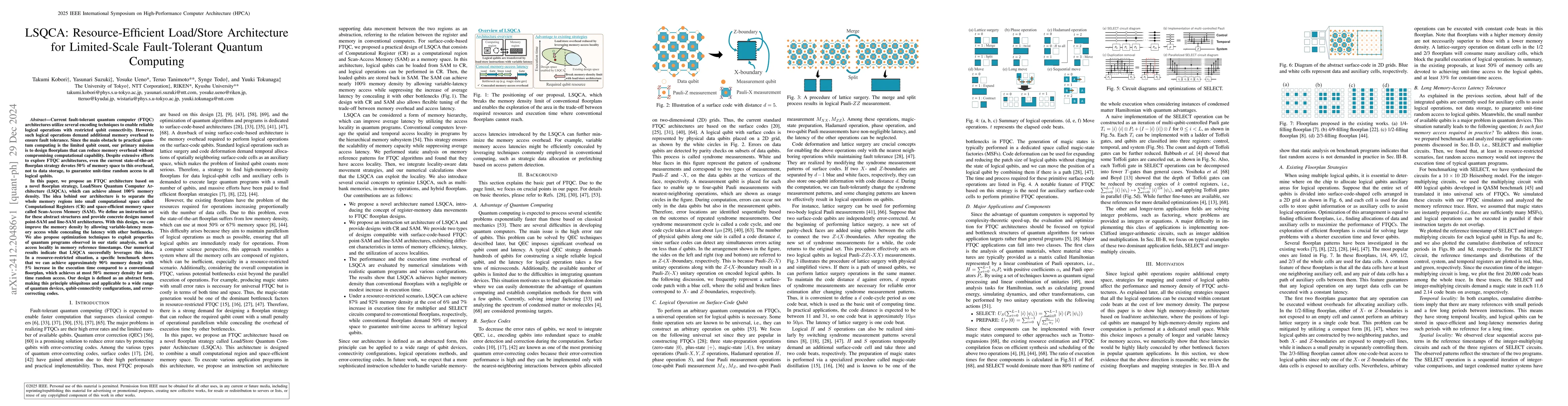 Thumbnail for LSQCA: Resource-Efficient Load/Store Architecture for Limited-Scale
  Fault-Tolerant Quantum Computing
