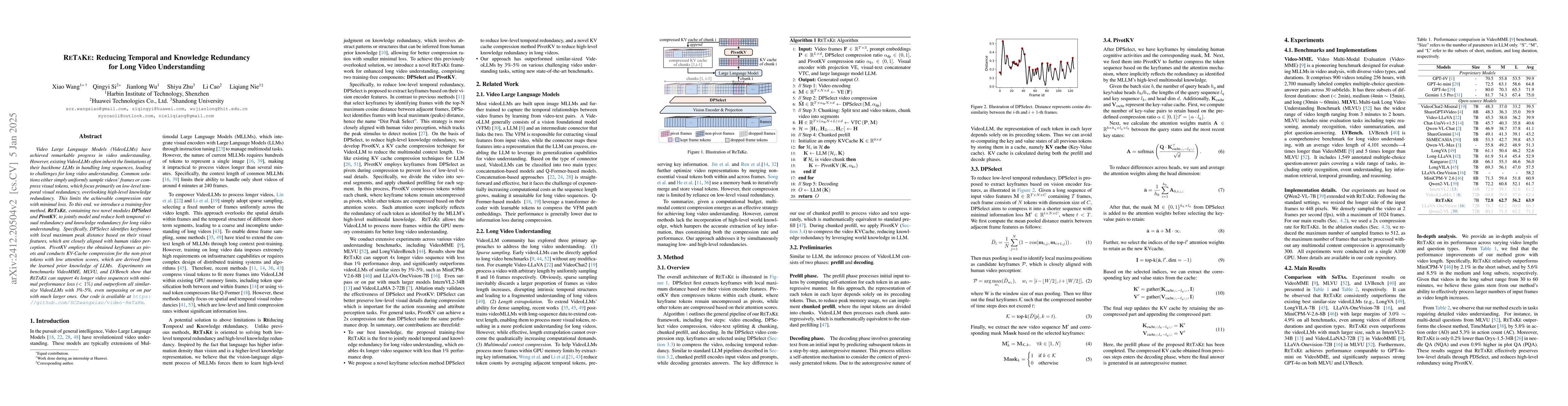 Thumbnail for ReTaKe: Reducing Temporal and Knowledge Redundancy for Long Video
  Understanding