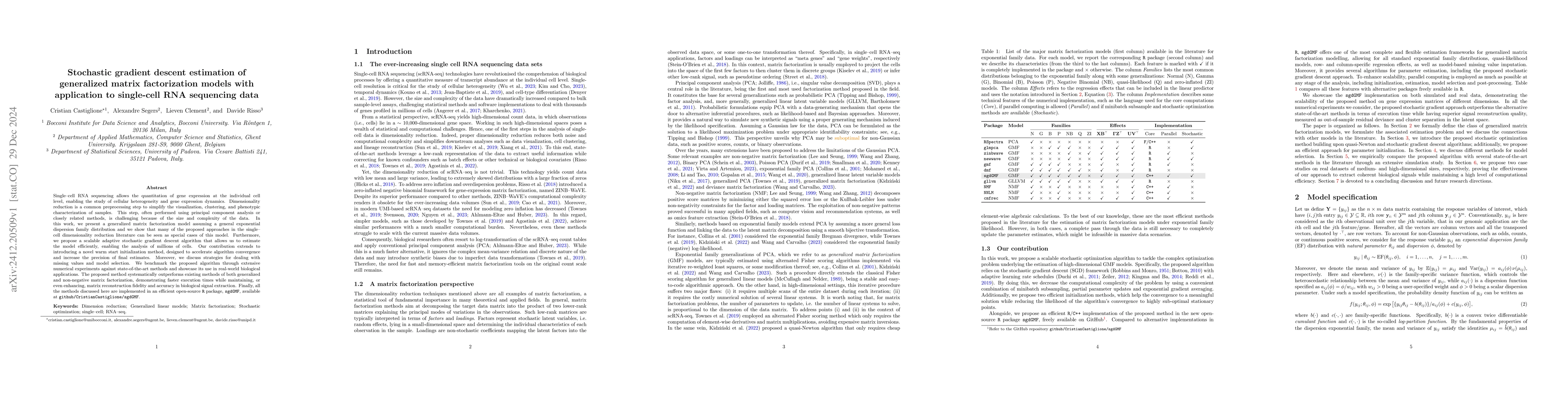 Thumbnail for Stochastic gradient descent estimation of generalized matrix
  factorization models with application to single-cell RNA sequencing data