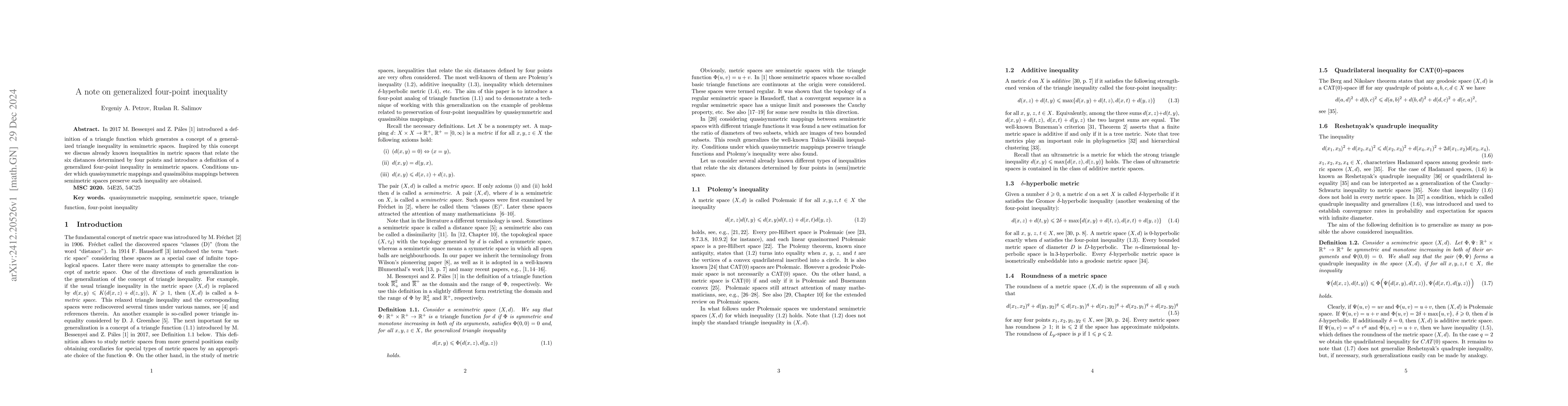 Thumbnail for A note on generalized four-point inequality