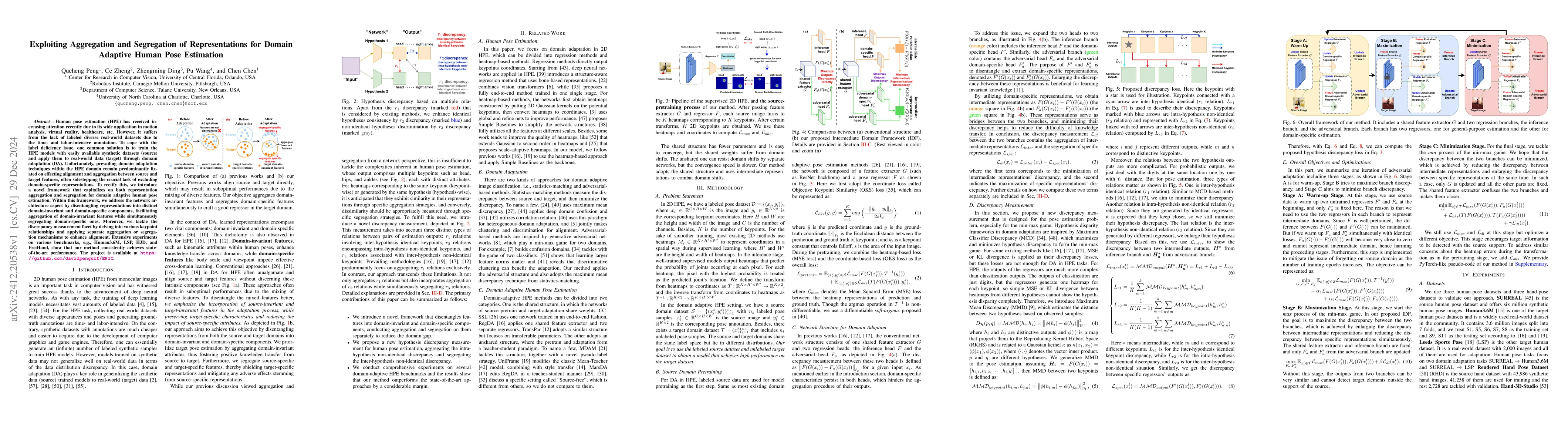 Thumbnail for Exploiting Aggregation and Segregation of Representations for Domain
  Adaptive Human Pose Estimation