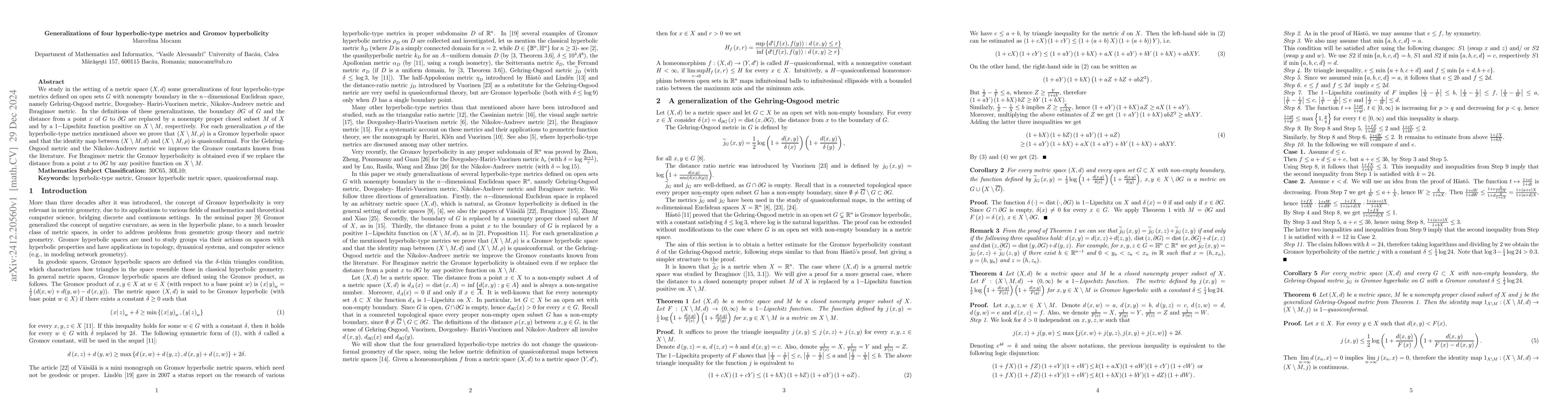 Thumbnail for Generalizations of four hyperbolic-type metrics and Gromov hyperbolicity