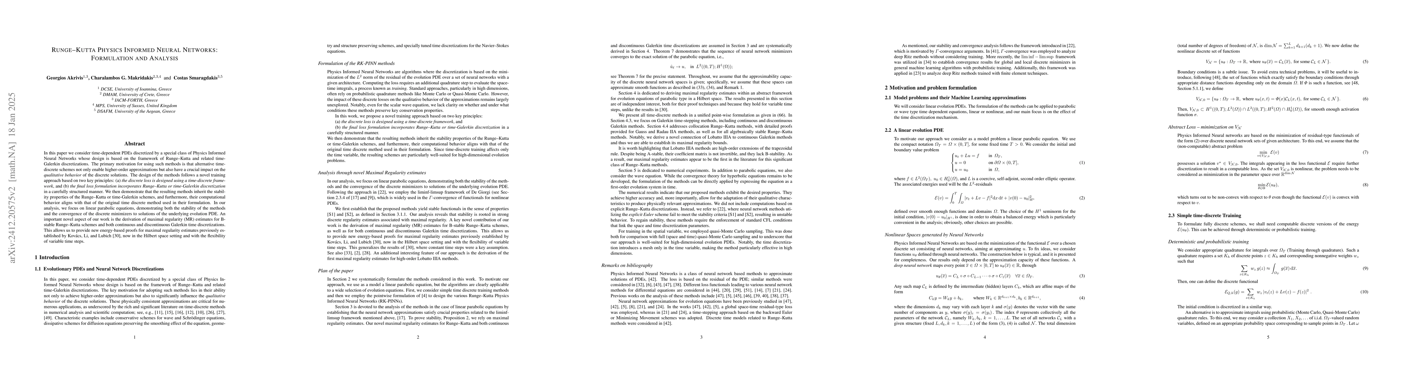 Thumbnail for Runge-Kutta Physics Informed Neural Networks: Formulation and Analysis