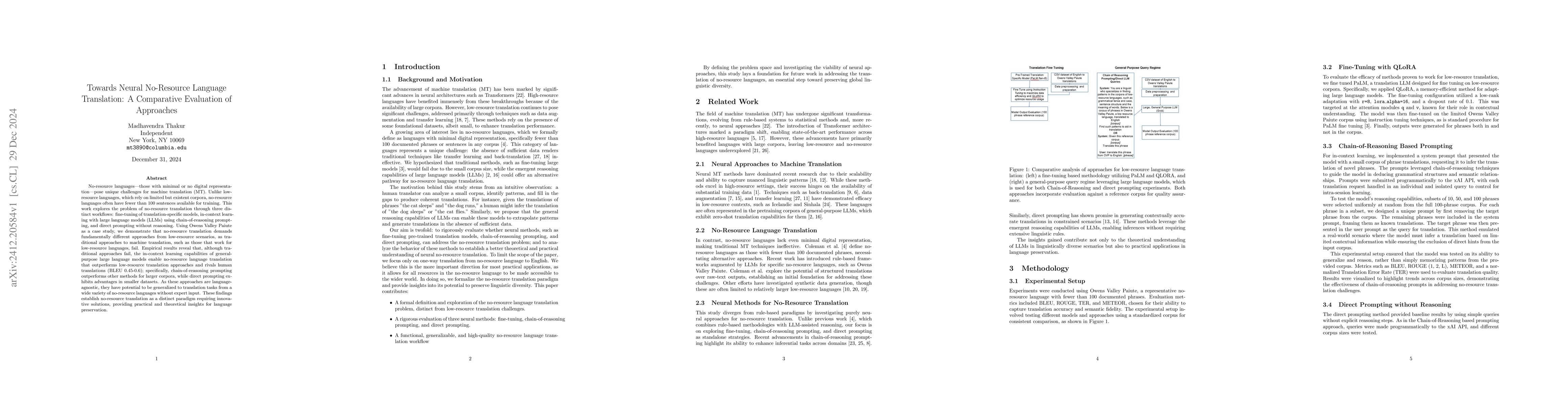 Thumbnail for Towards Neural No-Resource Language Translation: A Comparative
  Evaluation of Approaches