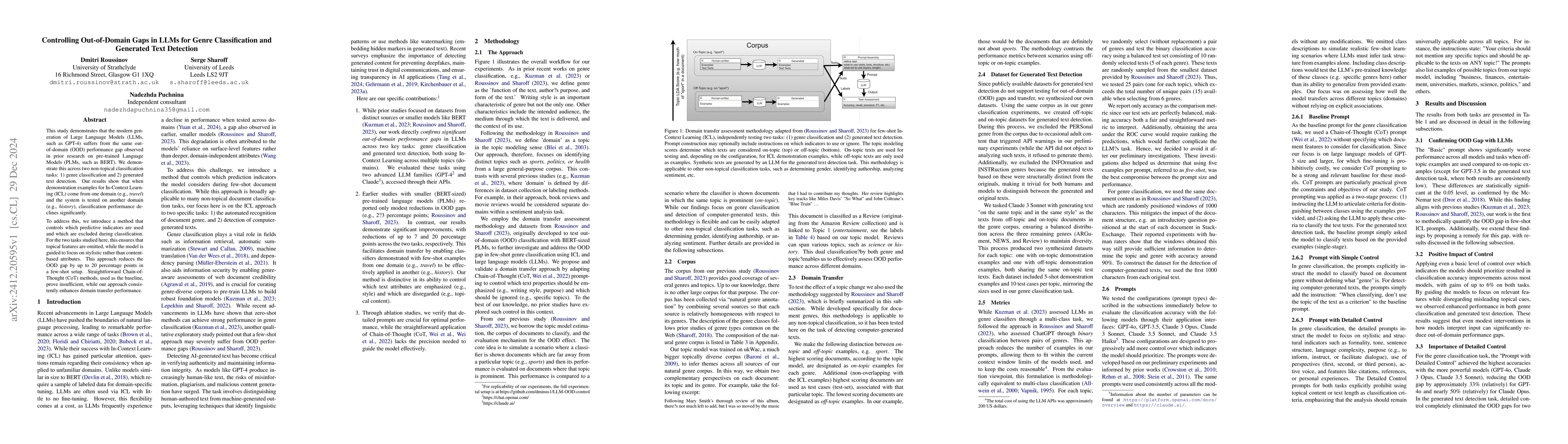 Thumbnail for Controlling Out-of-Domain Gaps in LLMs for Genre Classification and
  Generated Text Detection