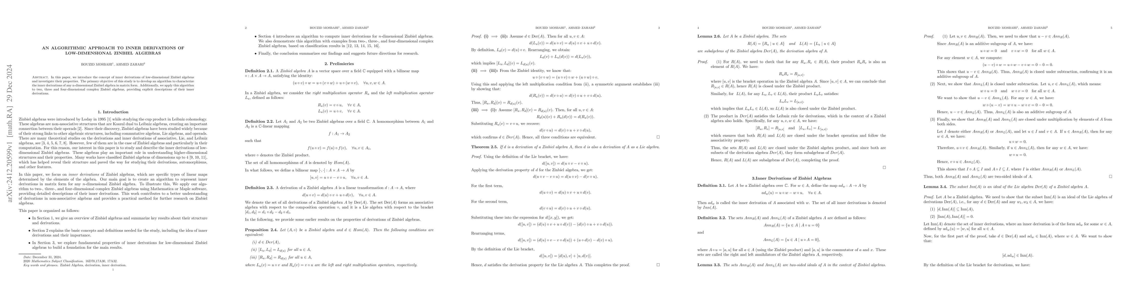 Thumbnail for An Algorithmic Approach to Inner Derivations of Low-Dimensional Zinbiel
  Algebras